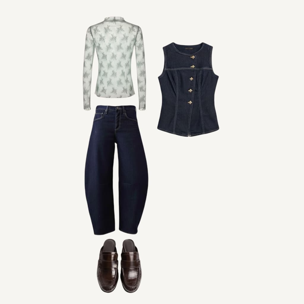 Complete denim outfit